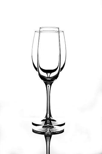 empty glass isolated on white background