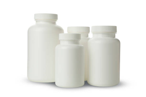 istock Blank medicine bottles isolated on white background 1282538103