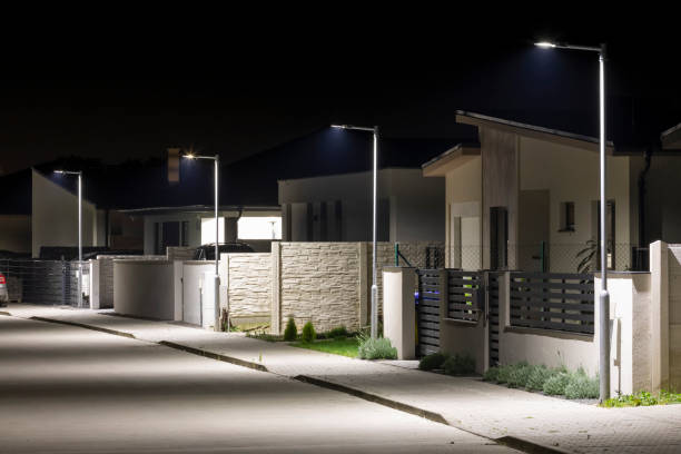istock modern led illumination on quiet residential area 1282538308