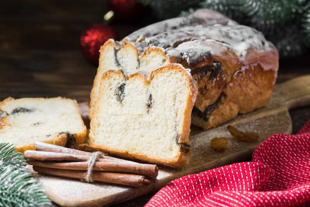 istock Stollen. Homemade Christmas cake. Festive pastries 1282538809