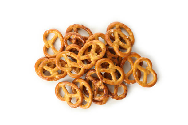 istock Tasty cracker pretzels isolated on white background 1282540182