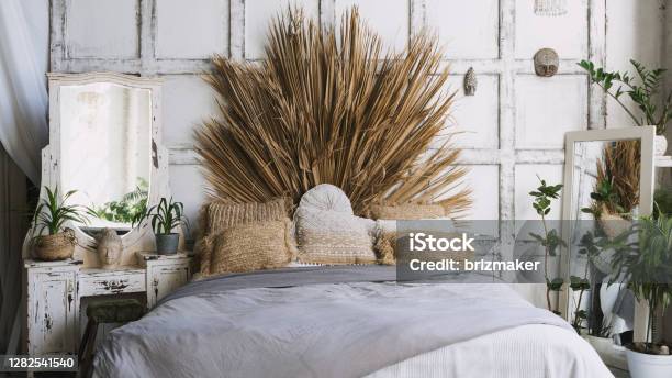 Cozy And Comfortable Room With Interior In Bohemian Style Stock Photo - Download Image Now