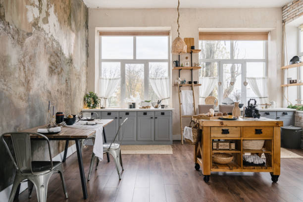 istock Cozy style kitchen in modern design apartment 1282541613