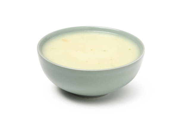 istock Plate with tasty mushroom soup isolated on white background 1282542670