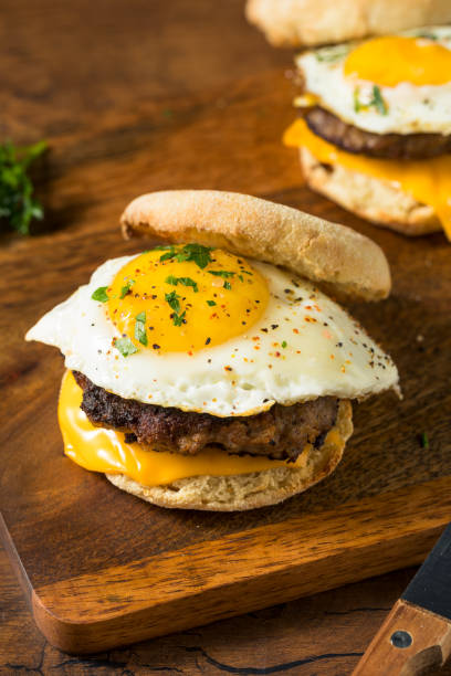 istock Homemade Egg Sausage Muffin Sandwich 1282545759