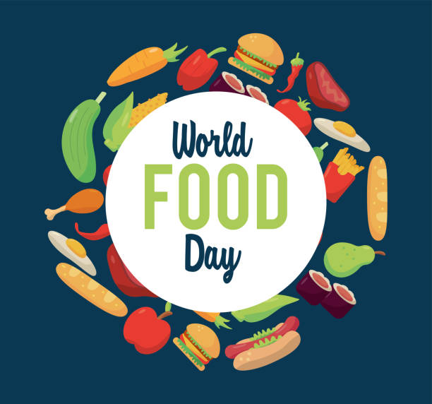 istock world food day lettering poster with food in circular frame 1282547000