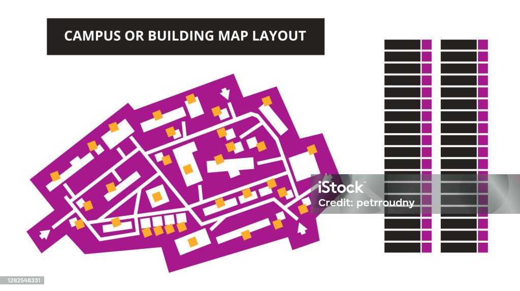 Vector Editable Floor Plan With Fields For Logos Or Titles Campus Or ...