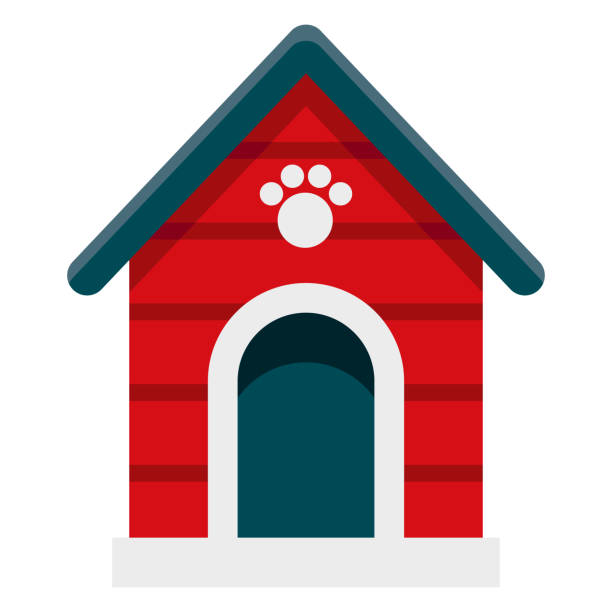 hund haus icon auf transparentem hintergrund - hundehütte stock-grafiken, -clipart, -cartoons und -symbole