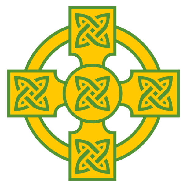 значок кельтского креста на прозрачном фоне - celtic cross illustrations stock illustrations