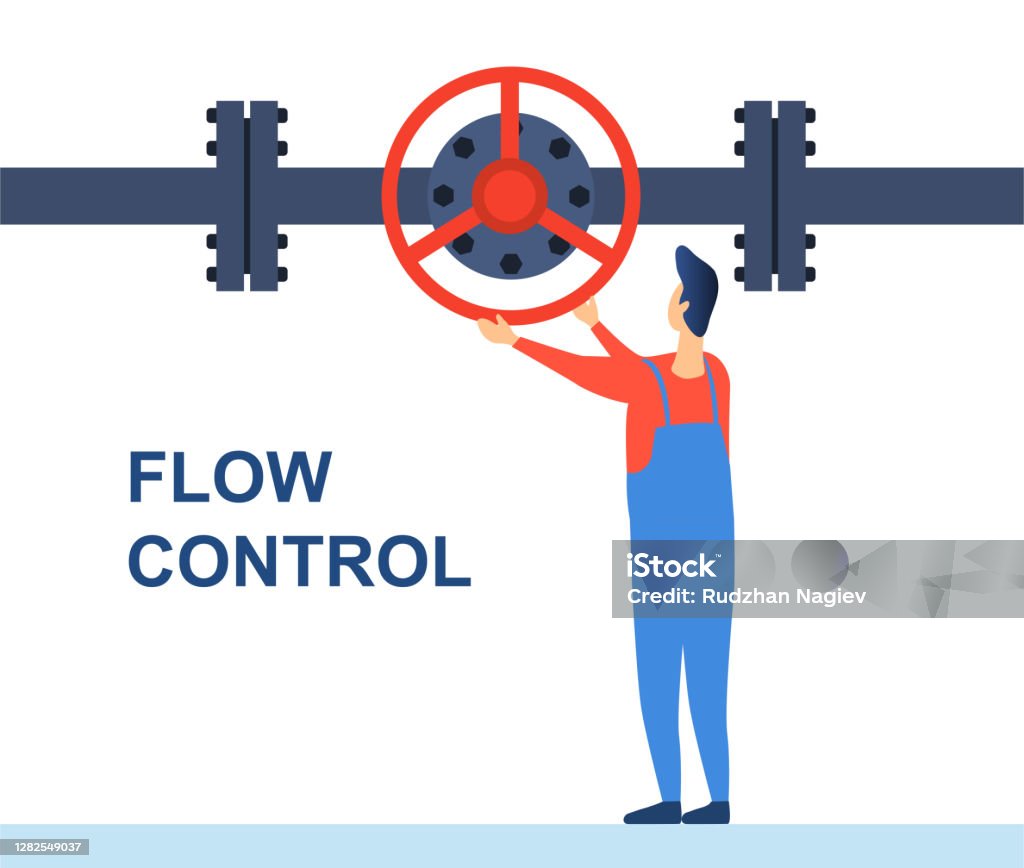 Flow Control Visualized Flow Control Concept Stock Illustration - Download Image Now - Adult ...