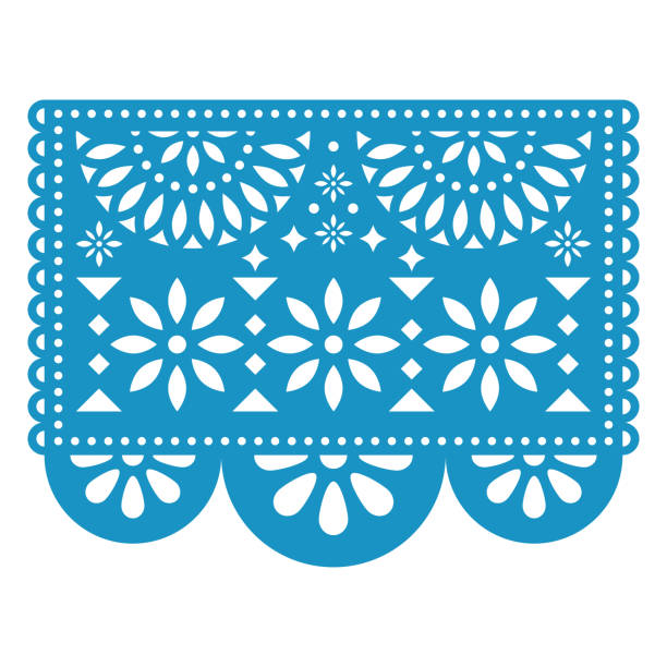 ilustrações de stock, clip art, desenhos animados e ícones de papel picado vector floral design with flowers, traditional mexican party decorations - clipping path wedding invitation invitation message