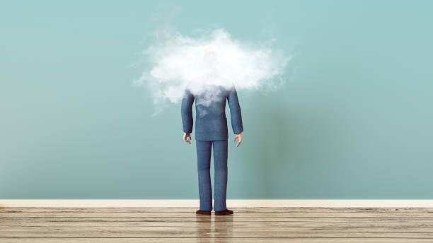 istock Concept of holding your head in the clouds 1282552347