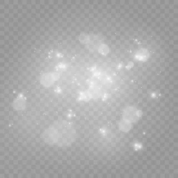 Vector illustration of Vector set of sparkles. Luminous sequins. Magic glow.