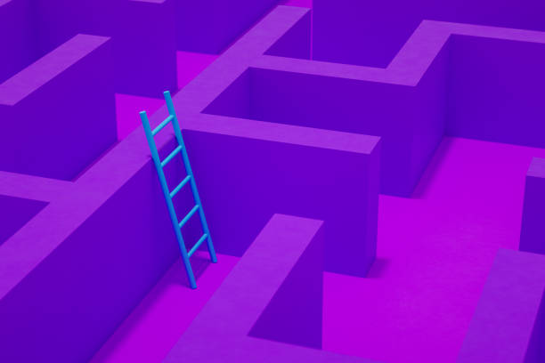 istock 3D Maze, Labyrinth Background with Staircase 1282554145