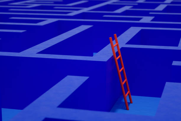 istock 3D Maze, Labyrinth Background with Staircase 1282554804