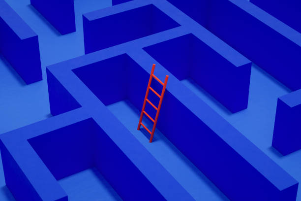 istock 3D Maze, Labyrinth Background with Staircase 1282554957