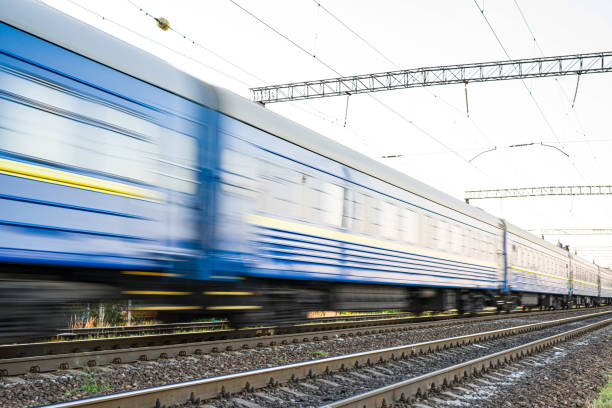 istock Passenger cars that are blurred at high speed 1282554992