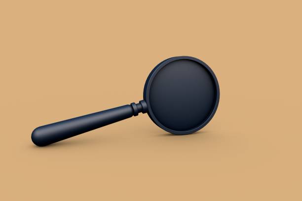 istock 3D Dark Blue Magnifier On Yellow Background 1282556958