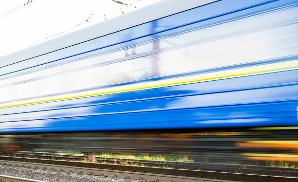 istock Passenger cars that are blurred at high speed 1282557956
