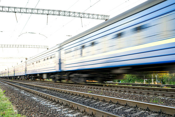istock Passenger cars that are blurred at high speed 1282558024