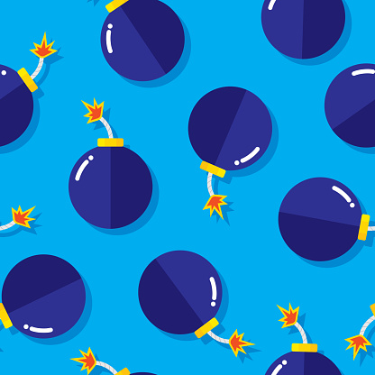 Ba Bomb Pattern Bomb Pattern Flat Stock Illustration - Download Image Now - Art ...