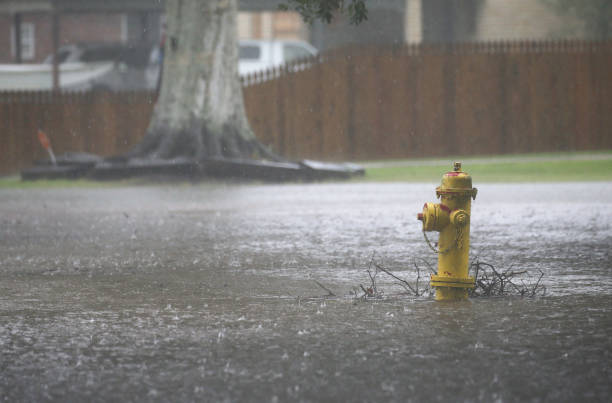 Heavy rain during hurricane, Louisiana