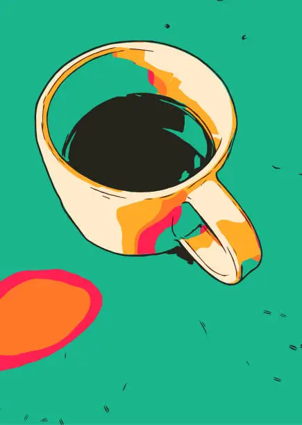 Vector illustration of Coffee cup vibrant colors