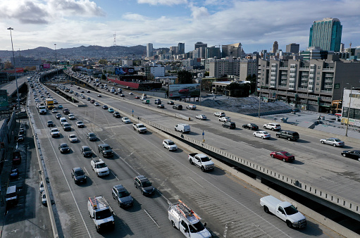Freeway traffic in San Francisco, CA
