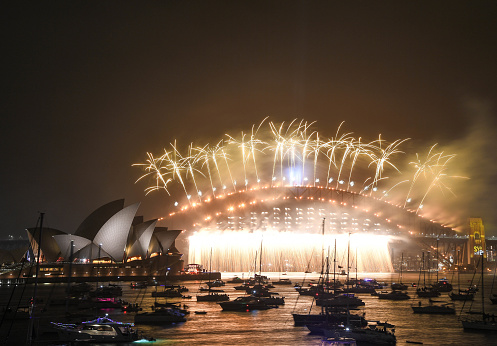 Fireworks display for New Years Eve celebration, Sydney