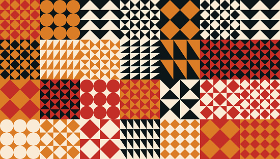 Simple Geometric Pattern Design With Basic Geometry Forms Stock ...