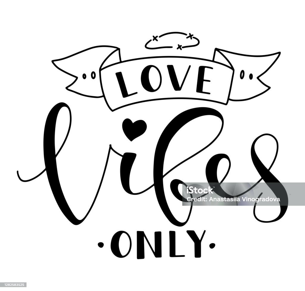 Love Vibes Only Black Text Isolated On White Background Good As Poster T  Shirt Print Card Wallpaper Video Or Blog Cover Stock Illustration -  Download Image Now - iStock