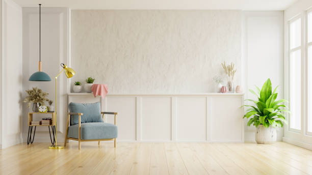 istock White plaster wall living room 1282588298