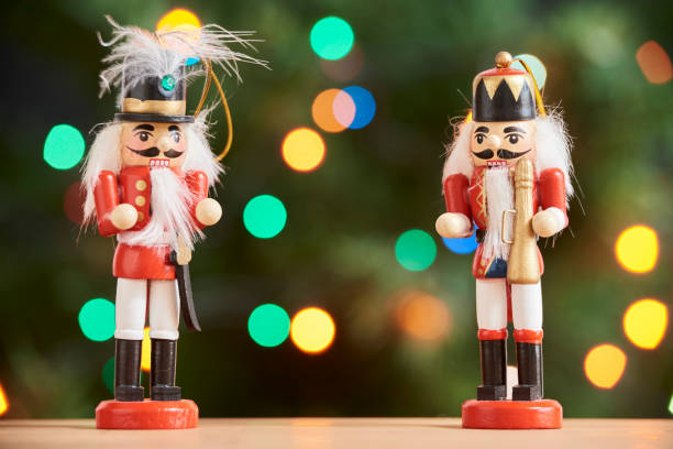 istock Pair of traditional red and white Christmas nutcrackers 1282589634