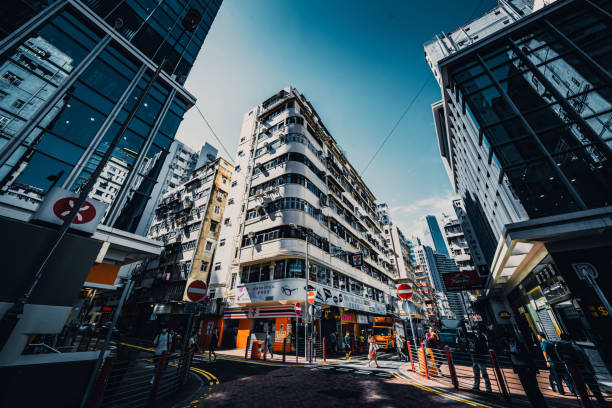 Street scape in Kowloon, Hong Kong
