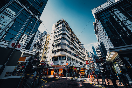 Street scape in Jordan, Kowloon, Hong Kong