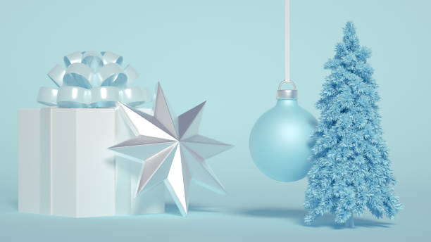 istock A group of Christmas objects to celebrate Christmas and New year. 3D-visualization 1282593071