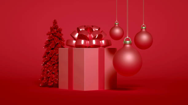 istock A group of Christmas objects to celebrate Christmas and New year. 3D-visualization 1282593466