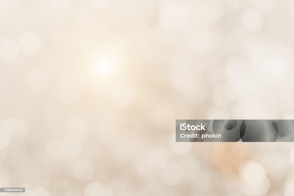 Cream Blurred Christmas Lights Background Design Effect Focus Happy Holiday  Party Glow Texture White Wallpaper Bokeh Sun Sunny Star Shiny Soft Plain  Warm Flare Blur Night Light New Year Stock Photo -