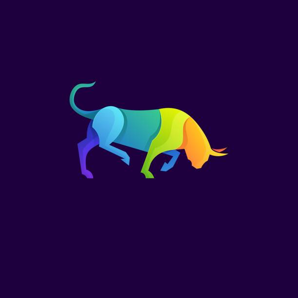 Vector Illustration Bison Gradient Colorful Style. Vector Illustration Bison Gradient Colorful Style. bull animal stock illustrations