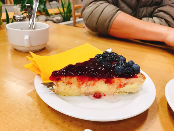istock Cherry and blueberry cheese pie in Postojna, Slovenia. 1282603909