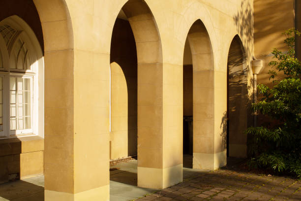 istock Arches along the front of a church building 1282608445