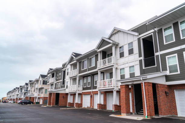 istock Long receding row of urban apartments day light 1282609988