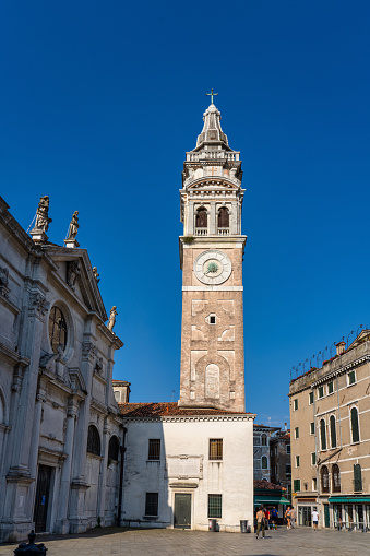Venice, Italy - Jun 30, 2020: Campo and Chiesa Parrocchia di Santa Maria Formosa in Venice, Italy in Europe