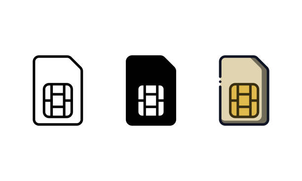携帯電話ネットワーク間の通信用simカード - simカード点のイラスト素材／クリップアート素材／マンガ素材／アイコン素材