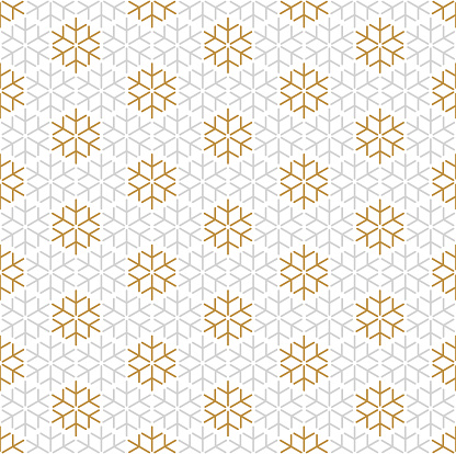 Minimalistic Snowflake Seamless Pattern. Stock illustration