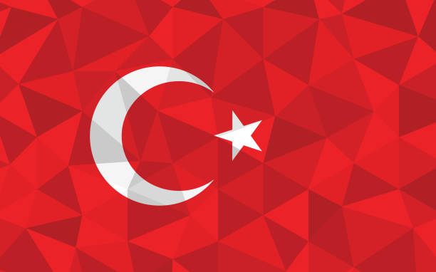 istock Low poly Turkey flag vector illustration. Triangular Turkish flag graphic. Turkey country flag is a symbol of independence. 1282629941