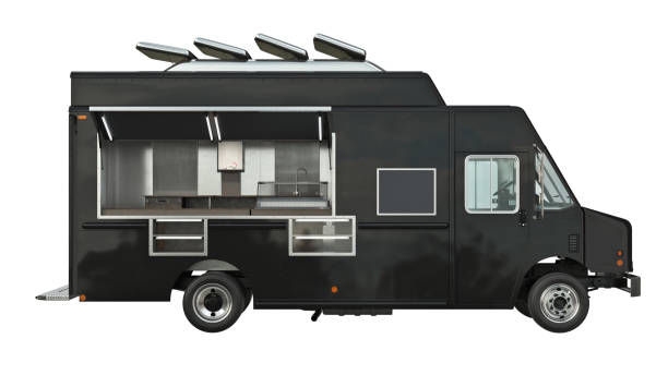 istock Food car open doors, side view 1282630150