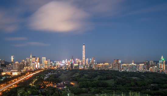 Shenzhen urban skyline at night