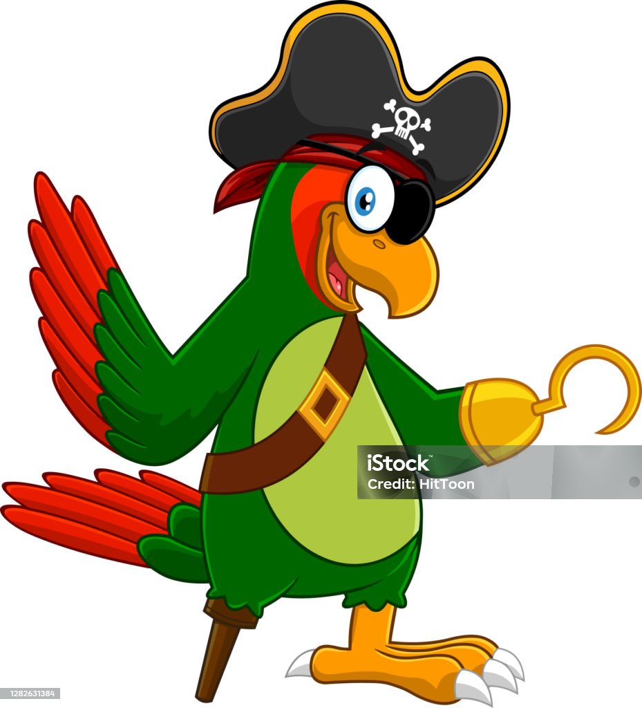 Parrot Pirate Bird Cartoon Character Waving Stock Illustration - Download  Image Now - Humor, Pirate - Criminal, Animal - iStock