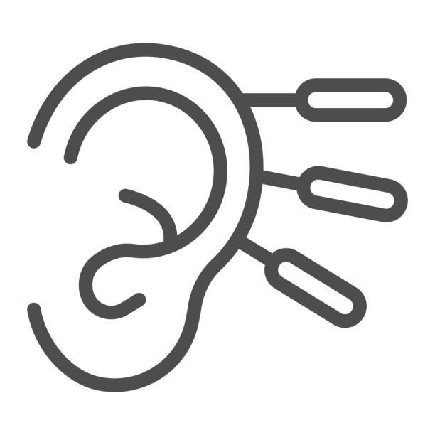 ภาพประกอบสต็อกที่เกี่ยวกับ “การฝังเข็มและไอคอนเส้นหูของมนุษย์, แนวคิดการแพทย์ทางเลือก, ป้ายเครื่องช่วยฟังการแพทย์แผน - puncturing”
